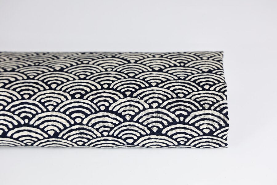 Traditional Japanese seikaiha ecru fabric