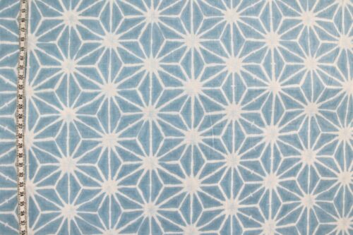 Asanoha Shibori white fabric blue background