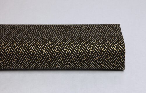 Japanese fabric golden Sayagata black background