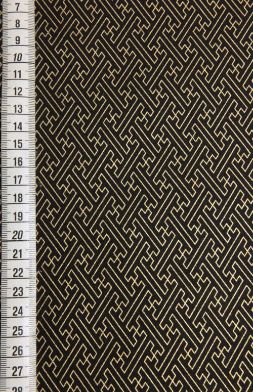 Japanese fabric golden Sayagata black background