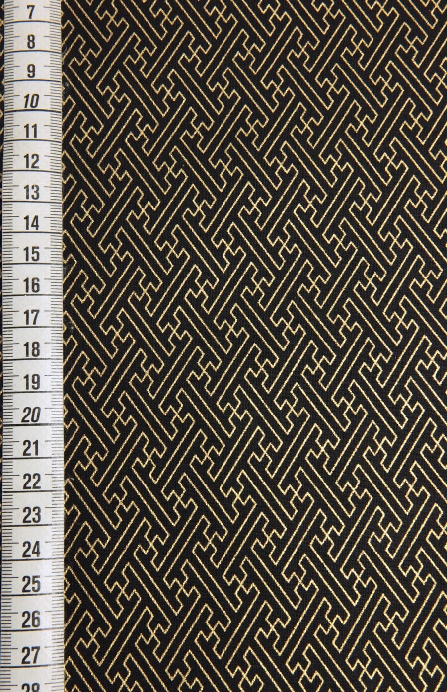 Japanese fabric golden Sayagata black background