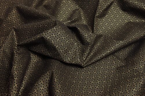 Japanese fabric golden Sayagata black background