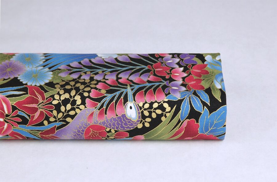 Japanese Golden Peacock purple fabric