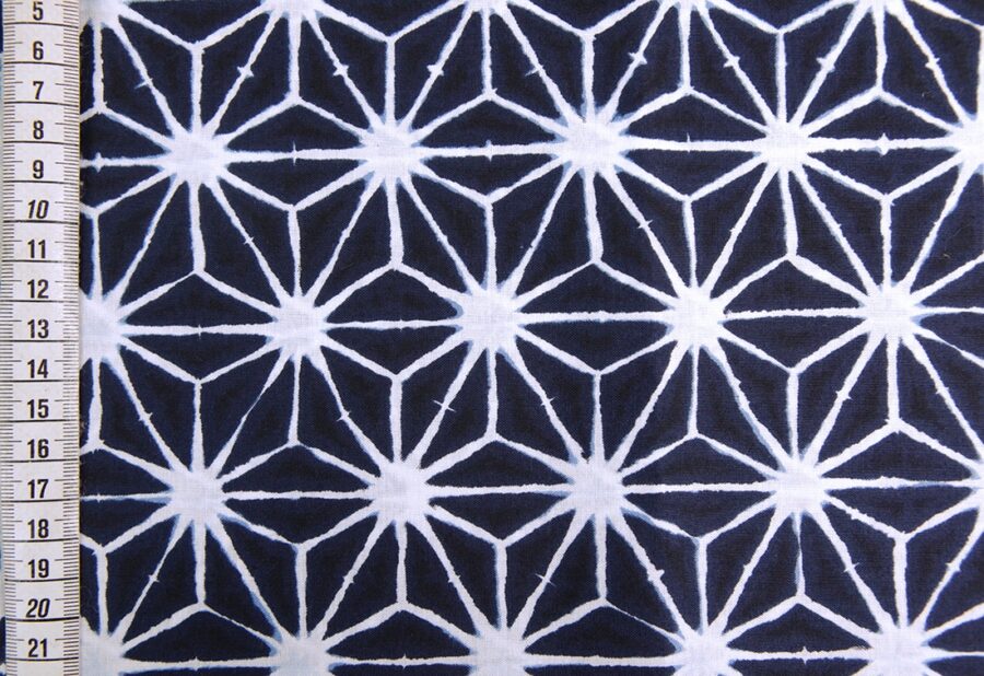 Asanoha Shibori indigo fabric blue background