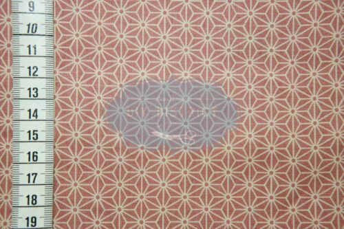 Japanese fabric Asanoha ecru on a pink background