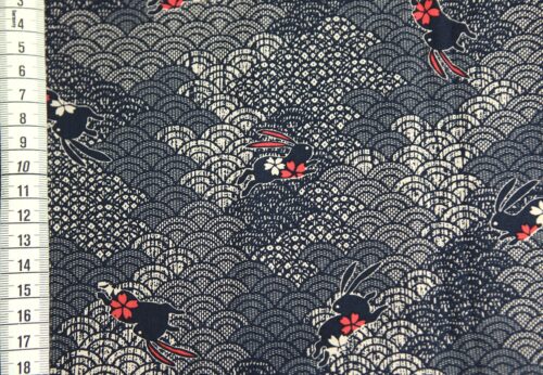 Japanese fabric seigaiha wave rabbit