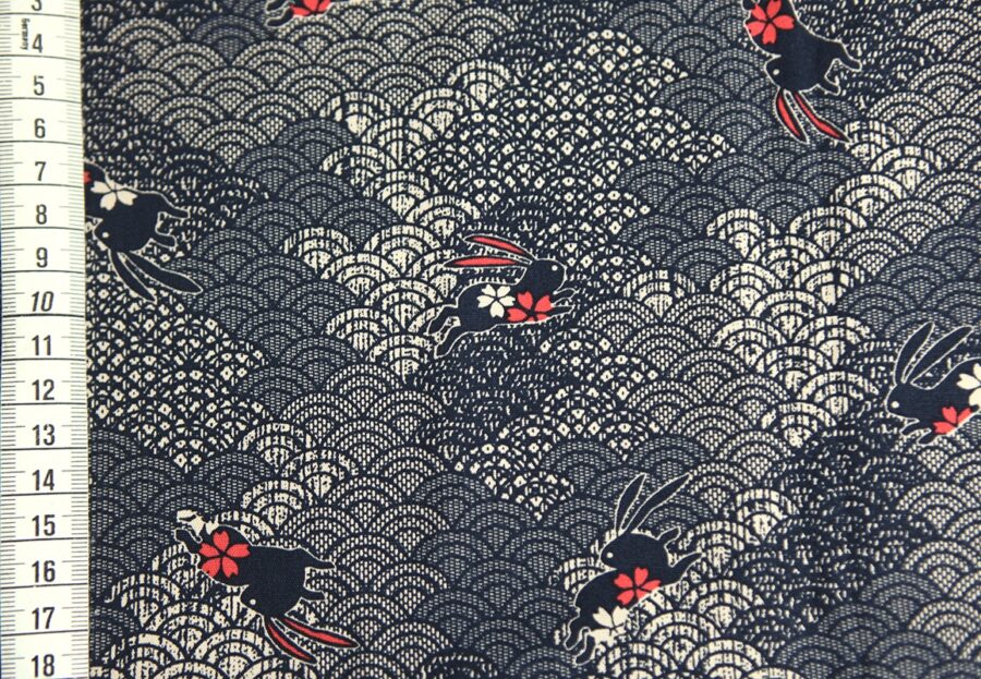 Japanese fabric seigaiha wave rabbit