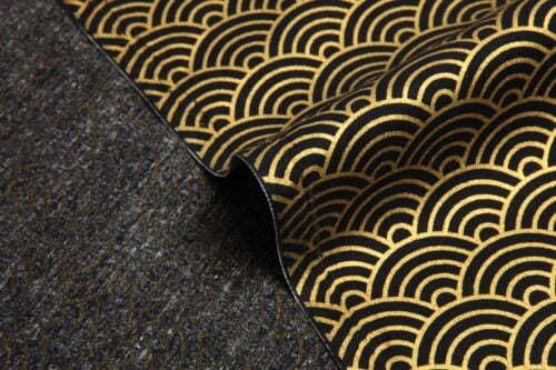Japanese fabric golden Seigaiha