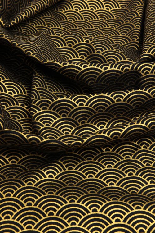 Japanese fabric golden Seigaiha