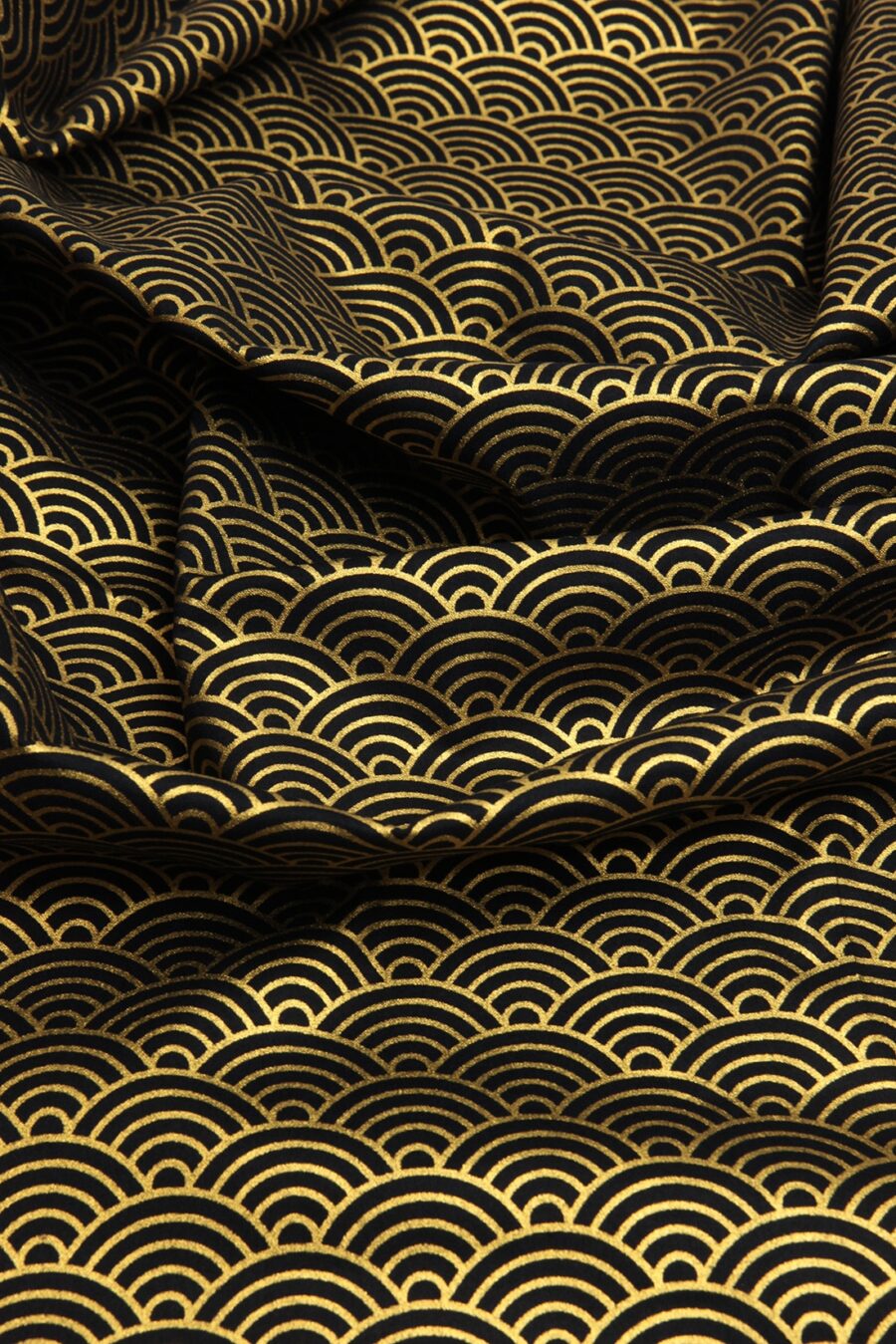 Japanese fabric golden Seigaiha