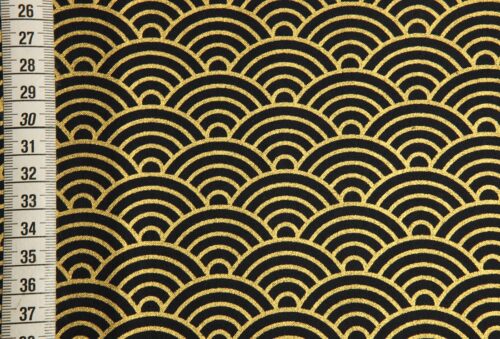Japanese fabric golden Seigaiha