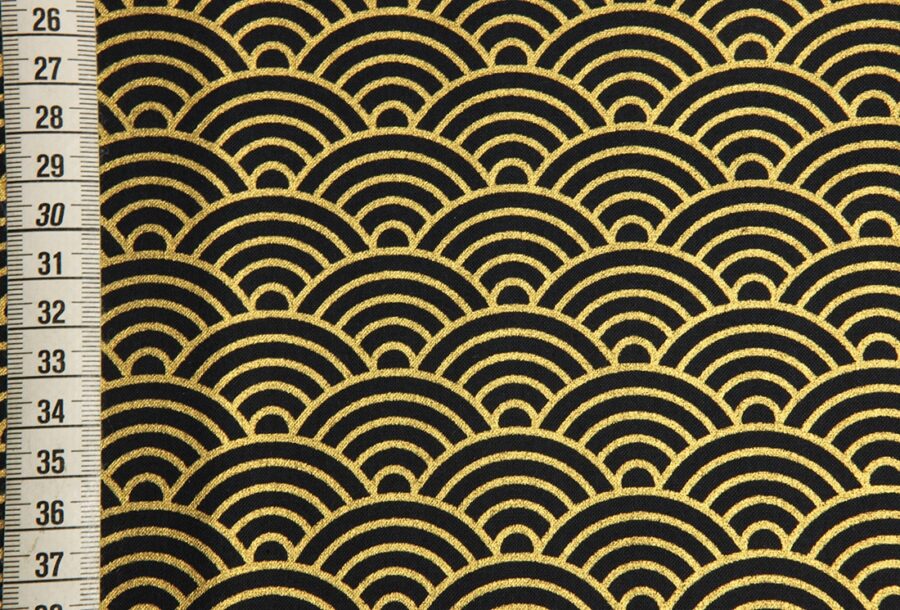 Japanese fabric golden Seigaiha