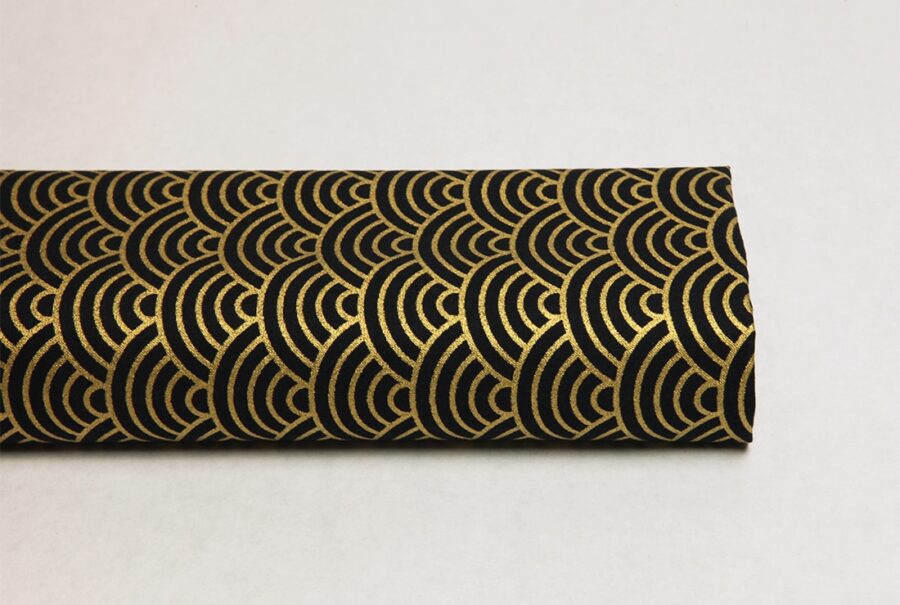 Japanese fabric golden Seigaiha