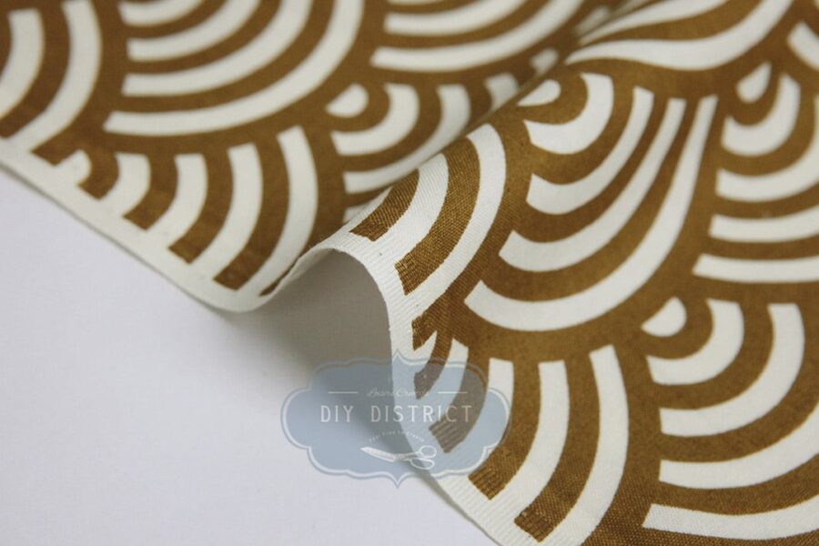 Japanese fabric mustard-colored Seigaiha print