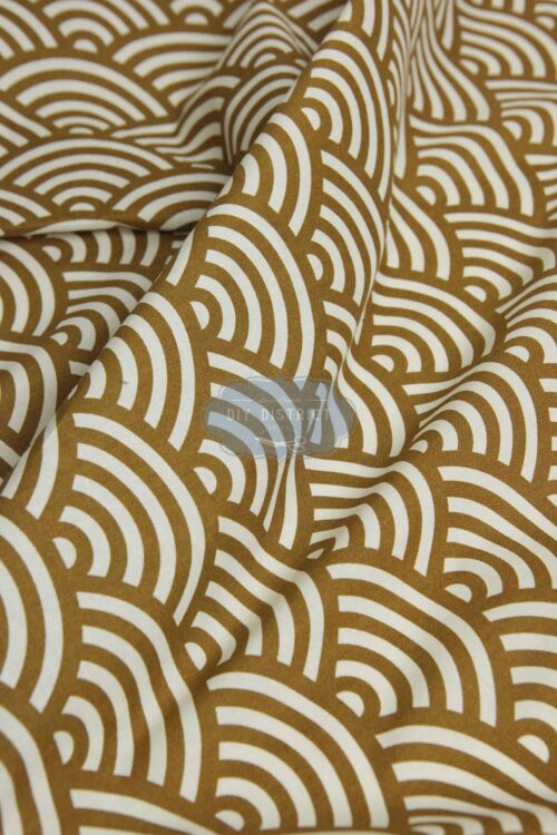 Japanese fabric mustard-colored Seigaiha print