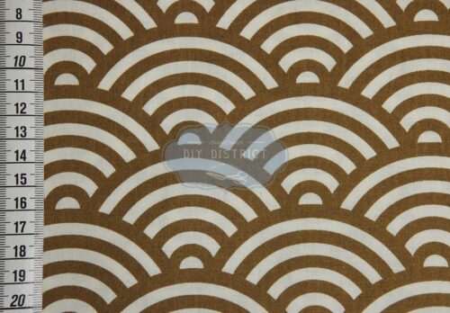 Japanese fabric mustard-colored Seigaiha print