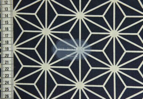 Japanese fabric navy blue Asanoha print