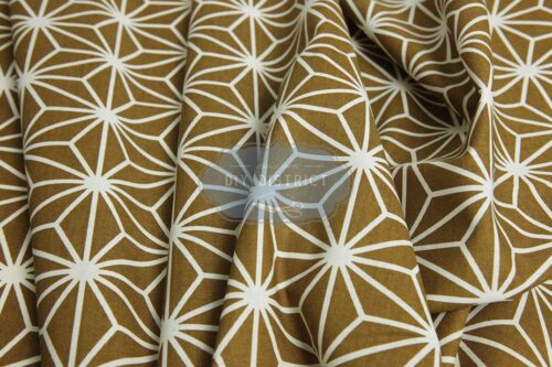 Japanese fabric mustard-colored Asanoha print