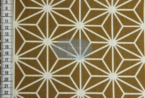 Japanese fabric mustard-colored Asanoha print