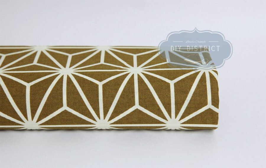 Japanese fabric mustard-colored Asanoha print