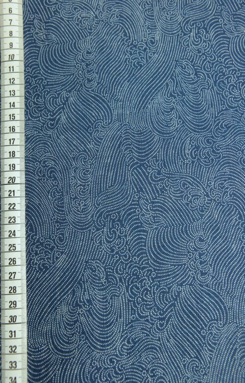Japanese fabric nami dotted capri blue background