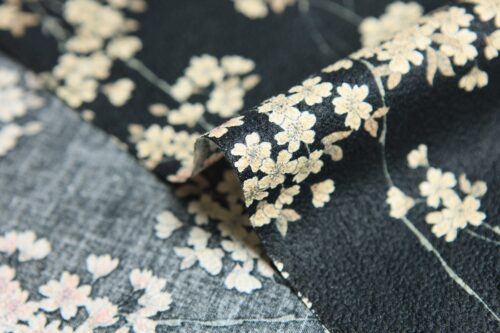 Black Japanese Sakura fabric