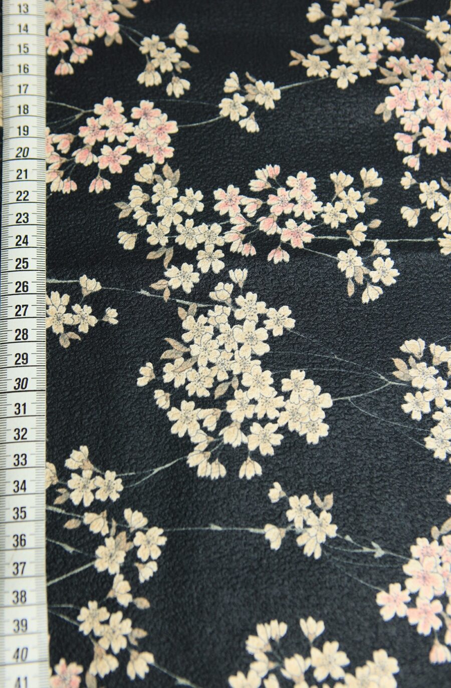 Black Japanese Sakura fabric