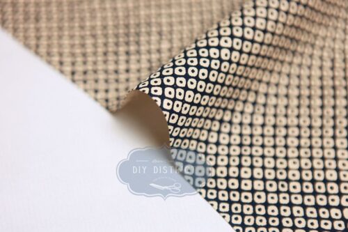 Sevenberry Kanoko ecru fabric with blue background