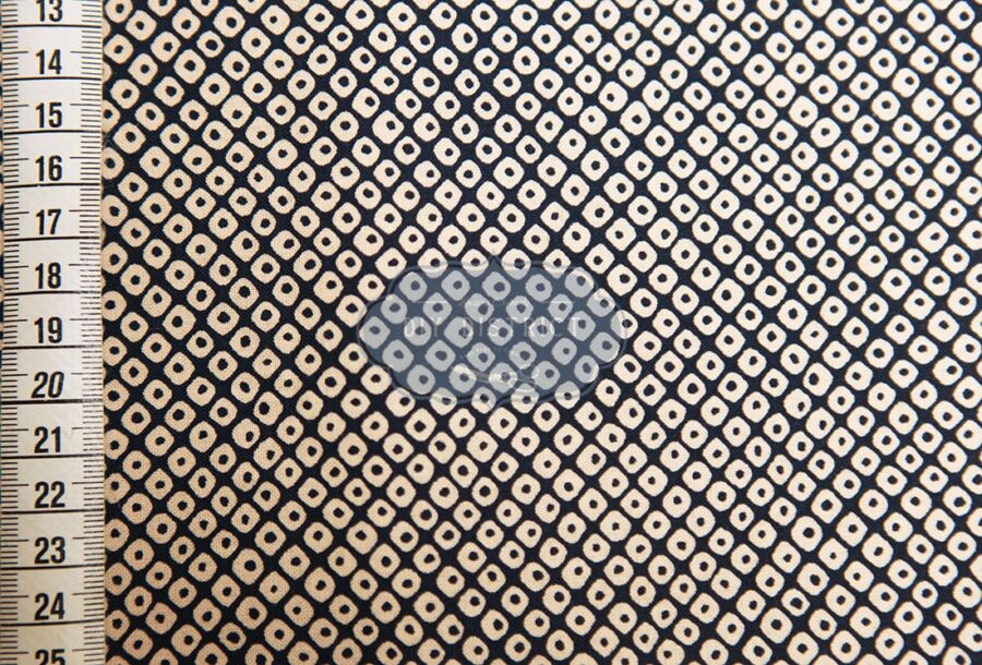 Sevenberry Kanoko ecru fabric with blue background
