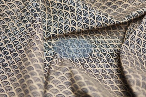 Sevenberry Seigaiha navy blue fabric