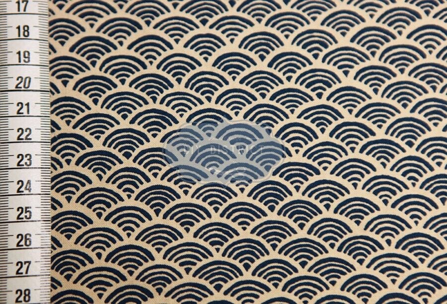 Sevenberry Seigaiha navy blue fabric