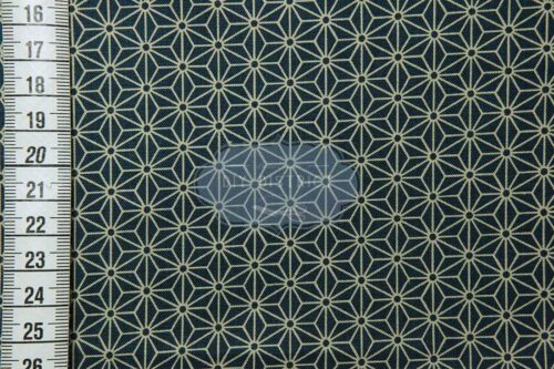 Japanese fabric Asanoha ecru duck blue background