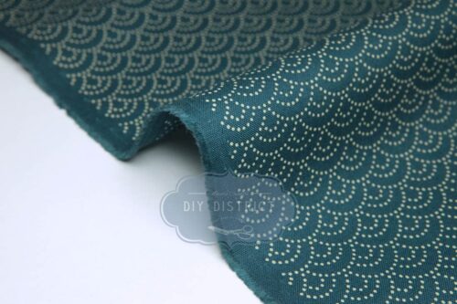 Japanese fabric Seigaiha dotted duck blue background