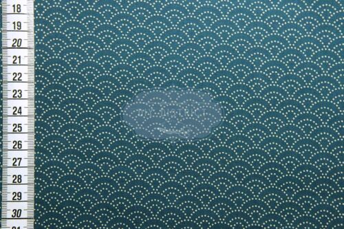 Japanese fabric Seigaiha dotted duck blue background