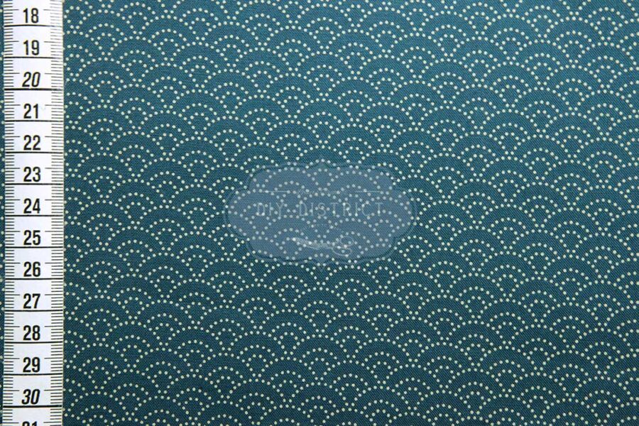 Japanese fabric Seigaiha dotted duck blue background