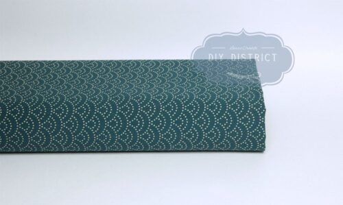 Japanese fabric Seigaiha dotted duck blue background
