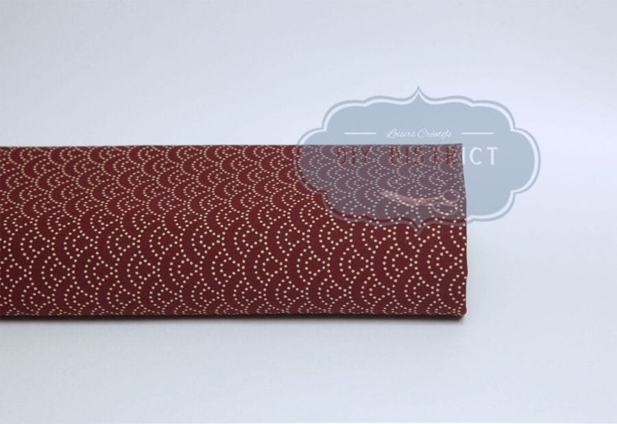 Japanese fabric Seigaiha dotted red background