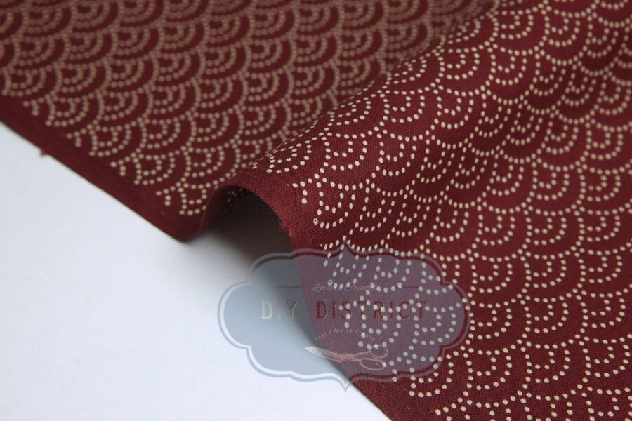 Japanese fabric Seigaiha dotted red background