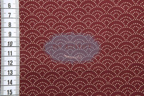 Japanese fabric Seigaiha dotted red background