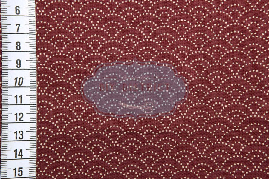 Japanese fabric Seigaiha dotted red background