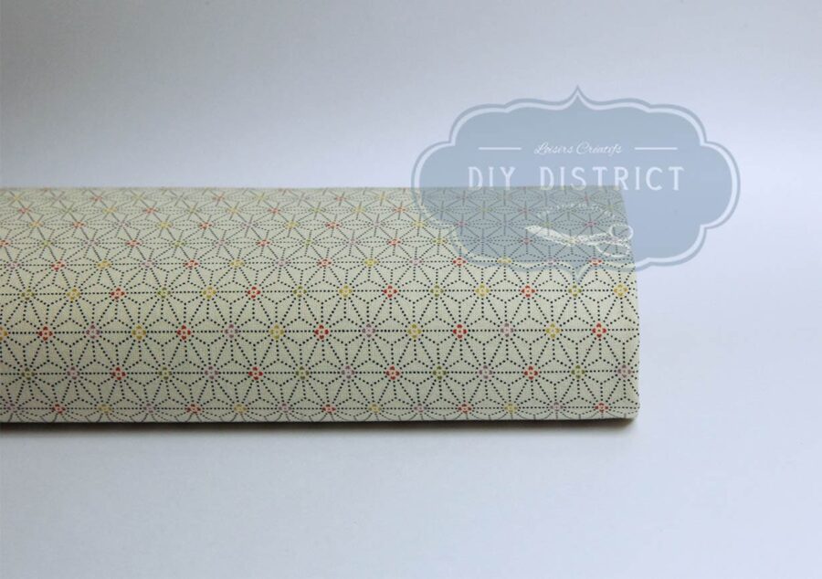 Asanoha fabric dotted with ivory background