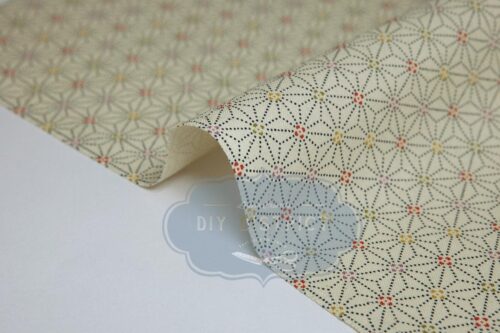 Asanoha fabric dotted with ivory background