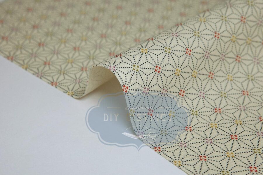 Asanoha fabric dotted with ivory background