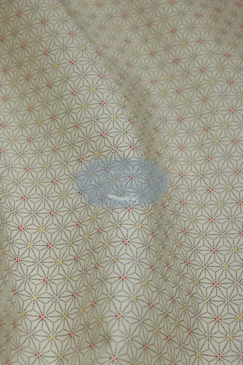 Asanoha fabric dotted with ivory background