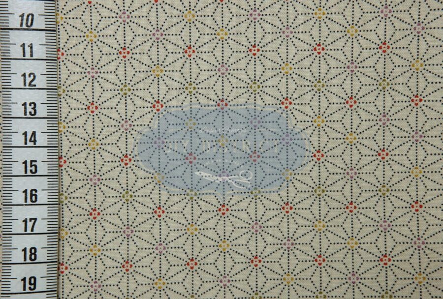 Asanoha fabric dotted with ivory background