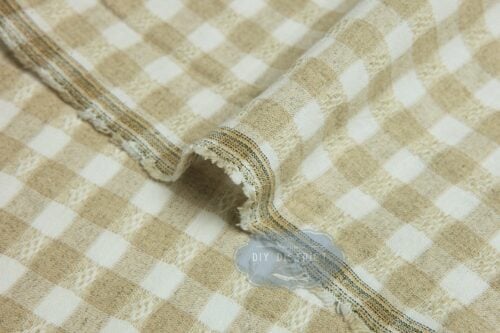 Japanese patchwork fabric white and beige squares