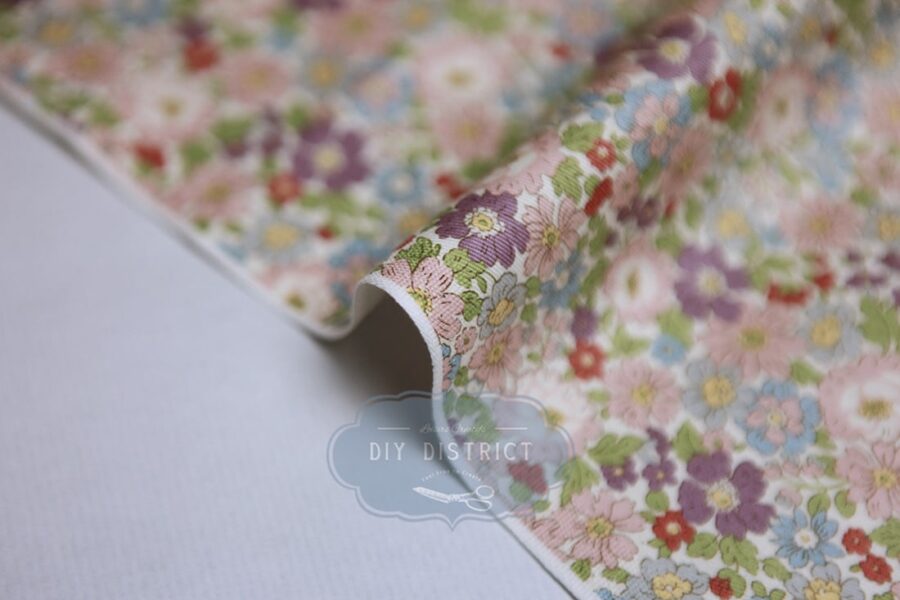 Liberty style fabric floral cotton twill