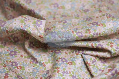 Liberty style fabric floral cotton twill