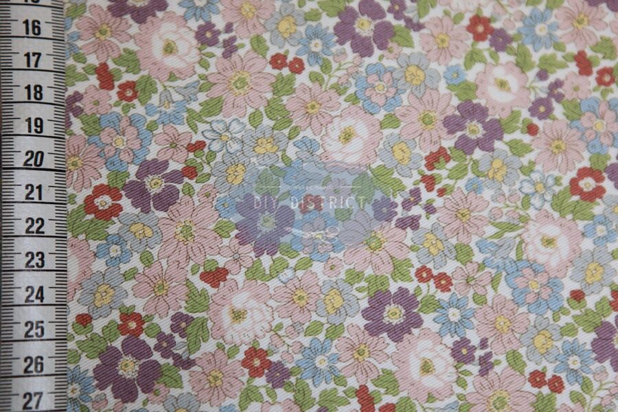 Liberty style fabric floral cotton twill