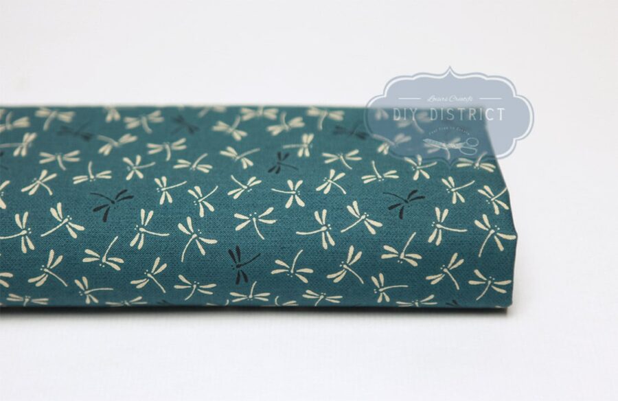 Japanese fabrics dragonflies duck blue background